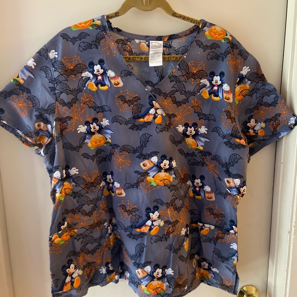 Halloween Mickey Mouse Scrub Top